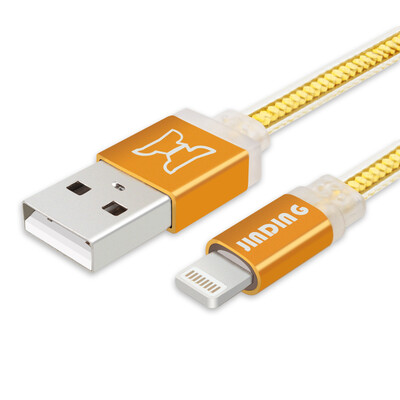 

JINDING JD-P012 Кабель данных Apple iphone мобильный телефон быстрый заряд USB-кабель поддержка iphone5 / 6s / 7 Plus / SE / ipad air mini 2 метра золото