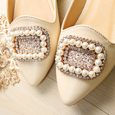

Pearl crystal summer shoes woman flat slides fashion slippers