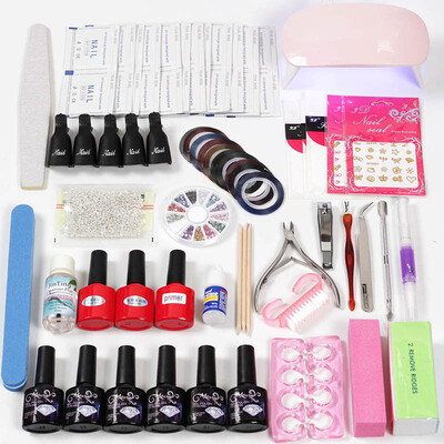 

MeetNail Nail Set Dryer Lamp hybrid lamp Manicure Curing Uv Gel Nail Polish 6pcs Gel Varnish Primer for Nail Tool gel lacquer