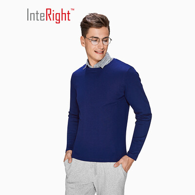 

INTERIGHT Male 50 Water Soft Cotton Mens Long Sleeve T-Shirt Black XL Code