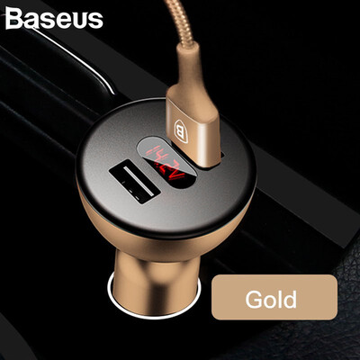 

Baseus Digital LED Display Car Charger for Mobile Phone charging Dual USB Fast Car Charger for Iphone Samsung HuaWei Xiaomi