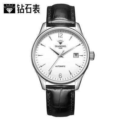 

Diamond Watch Xingyue Series Automatic Mechanical Watch Mens Watch Steel Calendar Waterproof Mens Watch White Shell Black Leather Simple Casual Watch Watch 3130