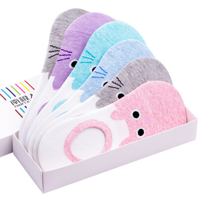 

【Jingdong Supermarket】 Antarctic socks socks socks anti-off sports socks socks socks socks Mianxiong 6 pairs of mixed gift boxed invisible socks female - stealth socks cat star - all