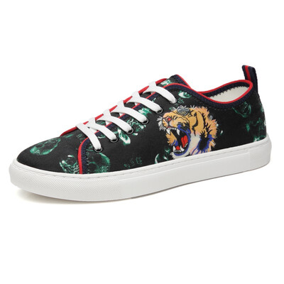 

Mens shoes spring&summer new fashion casual mens shoes with embroidered tide shoes breathable wild low to help comfortable w