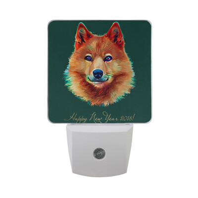 

ALAZA LED Night Light With Smart Dusk To Dawn SensorRhinocers Watercolor Plug In Night Light