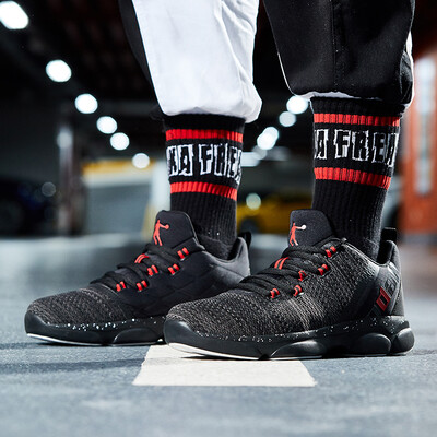 

Jordan male basketball shoes breathable wear-resistant cushioning trend boots XM4580112 black Aurora red 40