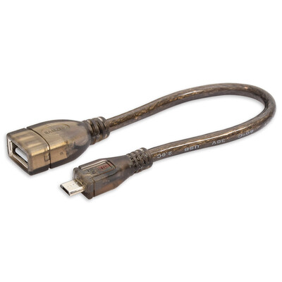 

Shanze (SAMZHE) OTG-020A USB2.0 высокоскоростная линия передачи данных AF / Micro прозрачная черная прямая головка 0.2M (два дисконтных устройства)