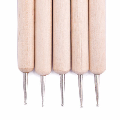 

ROSALIND 2 Way Wooden Hand Pen Painting Drawing Dottings Pen Nail Brush Polish Nail Art Manicure Professional Nail Art Tool