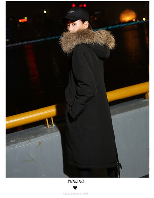 

Winter jacket easy down jacket for women plus long loose big size extra thick wool collar for all couples