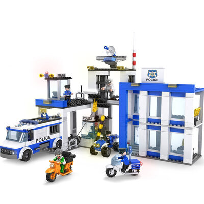 

УЧАСТОК высоких (COGO) город полиция строительных блоков серии полиции сборка игрушки для детей пластикового просветления мальчика подарок мерной головоломки боя вставлены блоки 13917