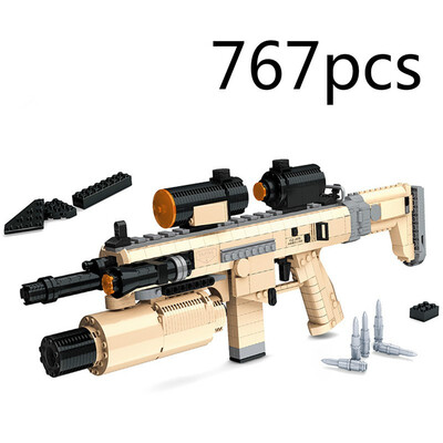 

777A 45pcs m1911 Building block toy gun airsoft pistol desert eagle air soft ak47 sniper m4a1 children lepin Toys