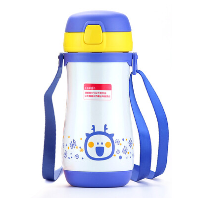 

[Jingdong supermarket] Fu Guang Du music children's vacuum stainless steel fashion portable rope insulation 400ml pink