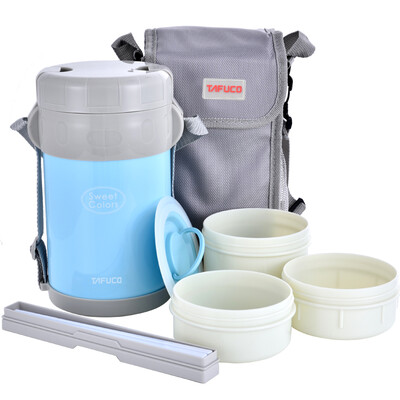 

Jingdong supermarket] TAFUCO Taifu high sweetcolor series T-0044 stainless steel insulation lunch box 1500ML