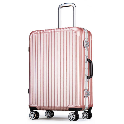 

Carany aluminum frame trolley case 20 inch universal wheel suitcase wear resistant anti-fall luggage CX8622-20 rose gold