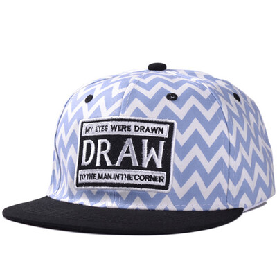 

【Jingdong Supermarket】 Meng Si Ke (MSEK) MMZ160063 Men's Baseball Cap Korean version of the fight color line embroidery letters DRAW level along the hip-hop hip hop cap light blue