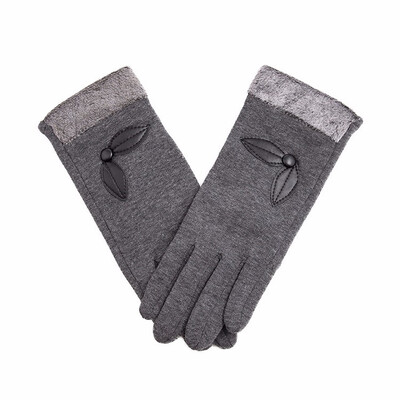 

Hairy lining warm winter ladies gloves hair outdoor riding anti-freeze city needs gloves leaves decoration new hot sale discount