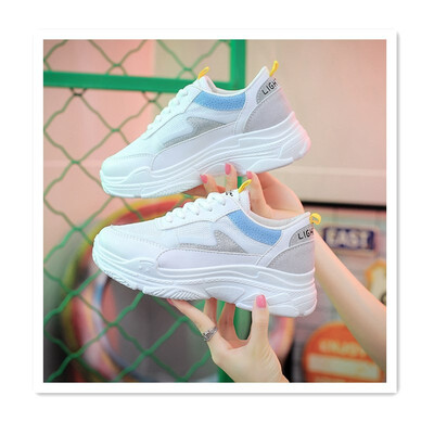 

Korean womens shoes thick casual sports shoes running shoes mesh breathable shoes Harajuku wild breathable running shoes