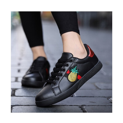 

2018 spring&autumn new girls low to help with small white shoes sports&leisure wild pineapple shoes lovers couple shoes
