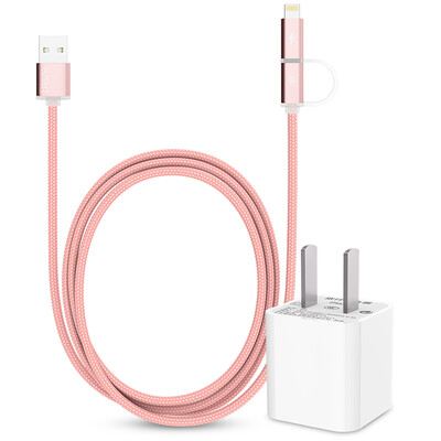 

BIAZE 5V / 1A Charger + Lightning / Micro 2-in-1 мобильный телефон для передачи данных кабель зарядки K2 поддержка розового золота Apple Andrews Samsung просо Huawei M8 + K2