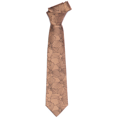 

MARJA KURKI single-sided natural leaves silk silk dyed business tie brown color 2V8X0863