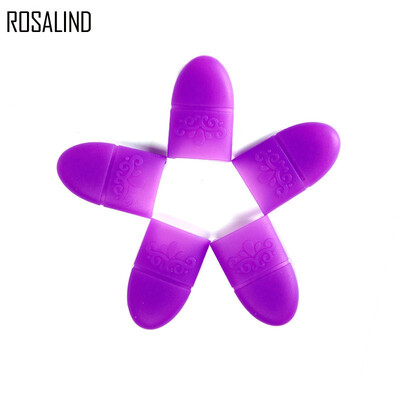 

ROSALIND 5pcsset Colorful Nail Art Remover Wrap Elastic Cleaning Varnish Tool