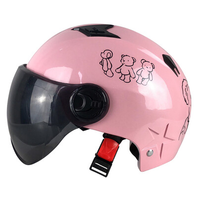 

Daide electric helmet mens universal four seasons electric bicycle helmet female half helmet light motorcycle helmet battery helmet helmet code light pink bear