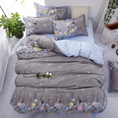 

Grey Bedding Set 2018 Summer Bed Linens 4pcsset Duvet Cover Set Pastoral Bed Set Kids Adult Bedding Bedclothes Queen King