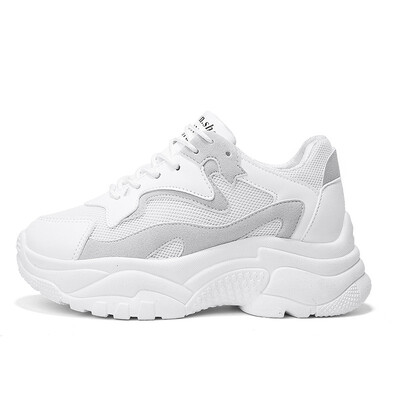 

Womens Chunky Sneakers 2018 Fashion Basket Women Platform Shoes Lace Up Pink Female Trainers Dad Shoes