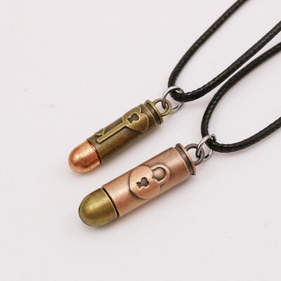 

Korean fashion alloy color retaining couple necklace bullet accessories