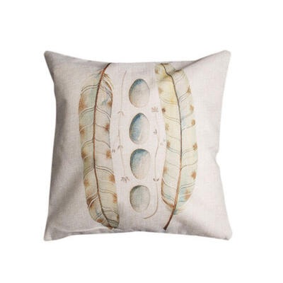 

Simple pattern Cotton Feather Home Sofa Car Decor Linen Throw Pillow Case