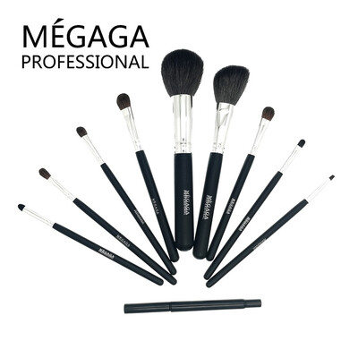 

MEGAGA Set Of Professional Tools Multi-Function Portable Makeup Brushes Black