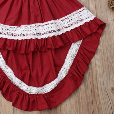 

Toddler Kids Girl Ruffle Lace Dress Sleevelss Party Pageant Dress Christmas 1-6Y