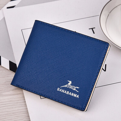 

Mens short zero wallet Korean cross pattern multi function wallet large capacity