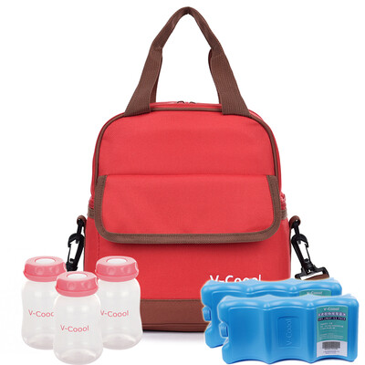 

V-Coool (включая синий лед и бутылочку для хранения) двойное грудное молоко свежую упаковку обратно молочную упаковку пакет для упаковки льда пакет красный + сухой синий лед 2 + метка рот ПП хранилище 3