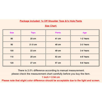 

Toddler Kids Baby Girls Off Shoulder Top Denim Hole Pants Outfit Clothes Summer