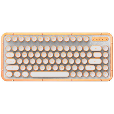 

AZIO RCK POSH white leather wireless Bluetooth mechanical keyboard imported leather including hand support orange backlight Bluetooth USB dual mode MAC mechanical keyboard