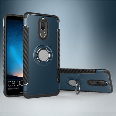 

Fecoprior Back Cover For Huawei Mate 10 Lite Case Car Holder Stand Hard PC Silicon Ring Suction Bracket Celulars