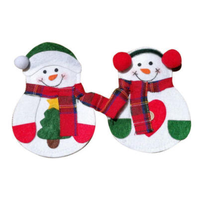 

Christmas Snowman Tree Cutlery Tableware Holder Fork Spoon Knife Bag Cover Decor