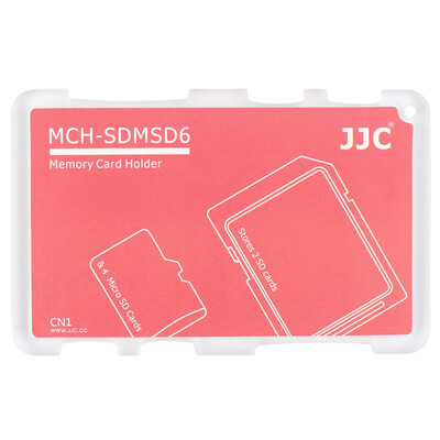 

JJC MCH-SDMSD6CN ultra-thin memory card holder SLR camera memory card SD card digital storage package pink card cartridge can put two SD 4 MSD TF card