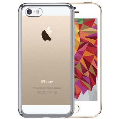 

BIAZE Apple 5S / SE / 5 оболочка телефона iPhone5S / SE / 5 защитная крышка покрытие TPU все включено прозрачная прозрачная мягкая оболочка JK114 серебристая