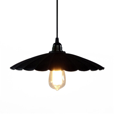 

Baycheer HL454081 Industrial Pendant Light with 1181W Scalloped Shade Black