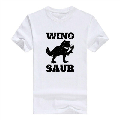 

Wino Saur Wine O-Neck T Shirt Tops Black Cool Vintage Winosaur Mens T-Shirt