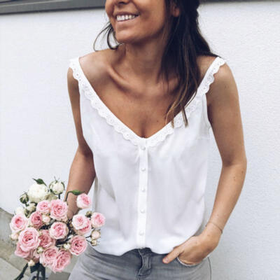 

Summer Loose Sleeveless Casual Tank T-Shirt Blouse Women Tops Vest Solid Hot
