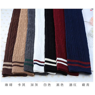 

Women Knit Cotton Over The Knee Long Socks Striped Thigh High Stocking Socks New