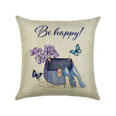 

Cushion cover 45cm45cm Womens shoes&cosmetics linencotton pillow case sofa cushion case square decorative pillow cover