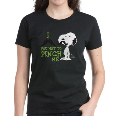 

CafePress - Snoopy - Mustache Your Not to Womens Dark T-Shirt - Womens Cotton T-Shirt