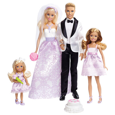 

Barbie girl doll toy wedding set DJR88