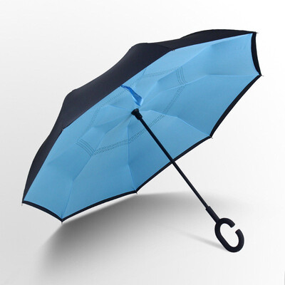 

Outdoor Inverted&Double Layer Windproof Umbrella Umbrella with UV Protection C-Shaped Handle