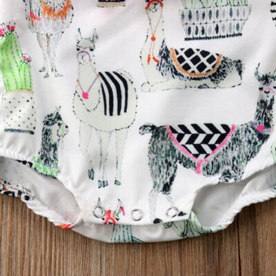 

Newborn Baby Girls Alpaca Floral Romper Bodysuit Jumpsuit Clothes Outfit Sunsuit