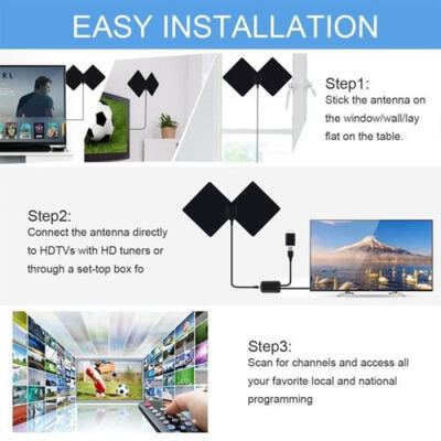 

HDTV 1080p Antenna Indoor HD TV numérique Antenna W80 Mi Long Range Amplifier